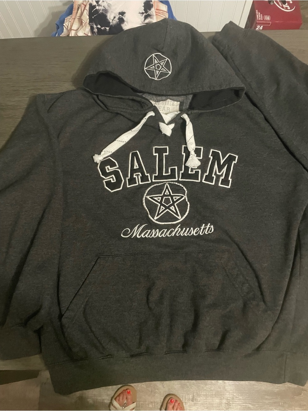 Salem Massachusetts Men's X Large Hoodie - Dark Gray